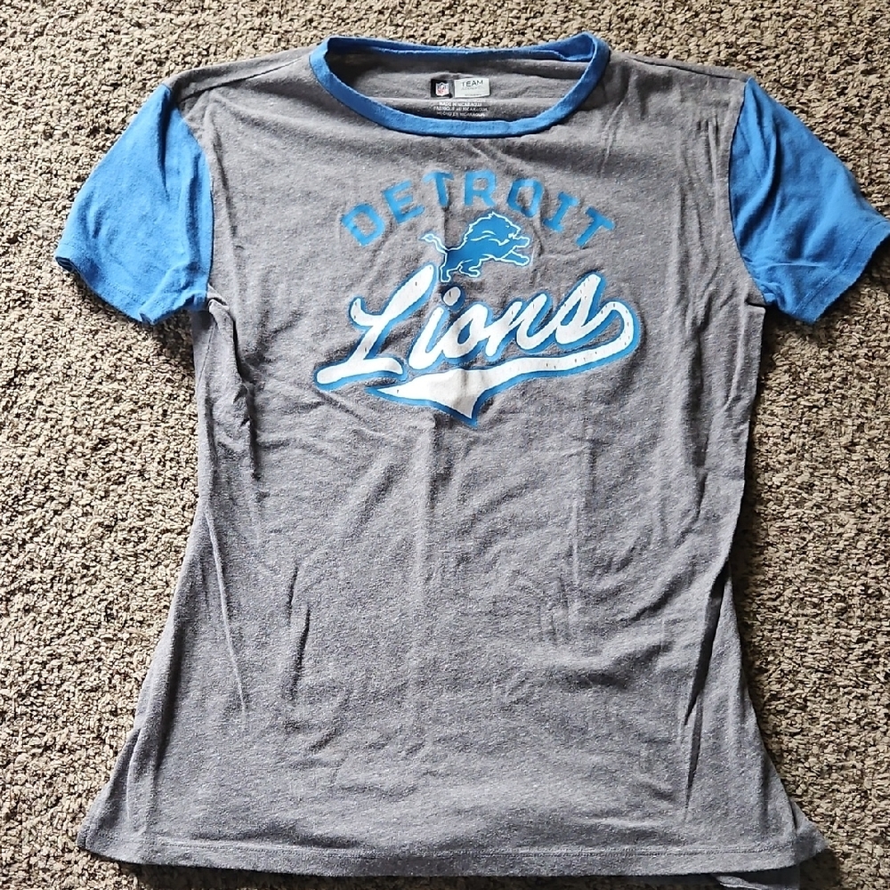 NFL Detroit Lions Blue and Gray Tee